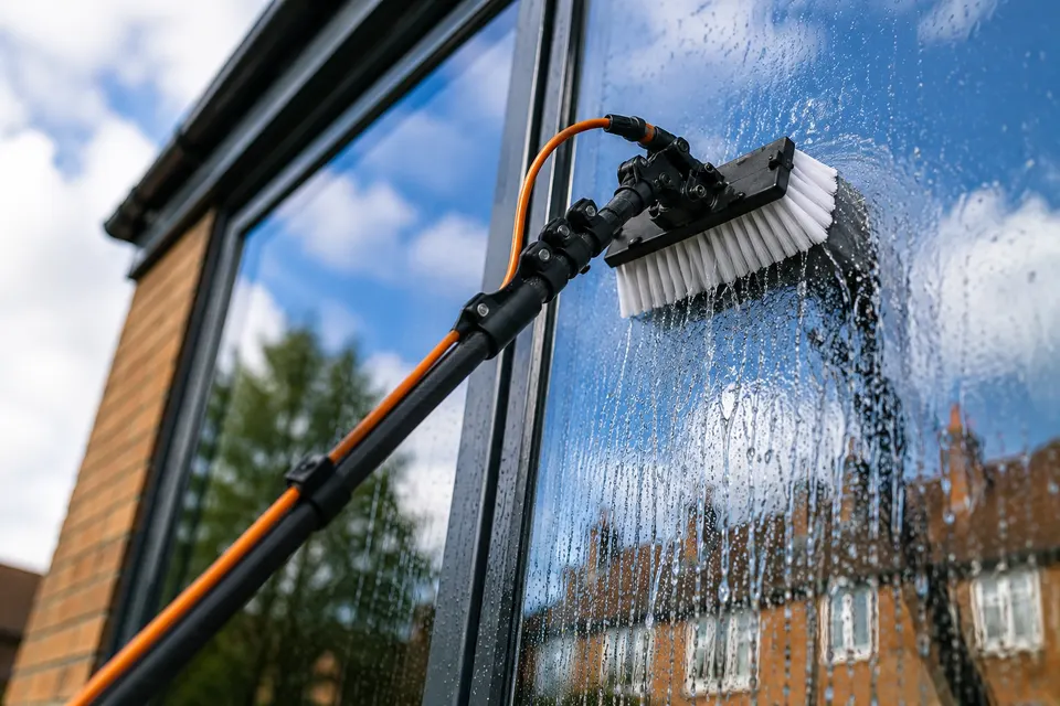CleanForge window cleaner working with pure water equipment